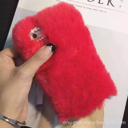Trade Assurance Supplier Soft Rabbit Fur Phone Case for iPhone 5s 4s 6 6 Plus, Case for iPhone 6s Plus Wholesale